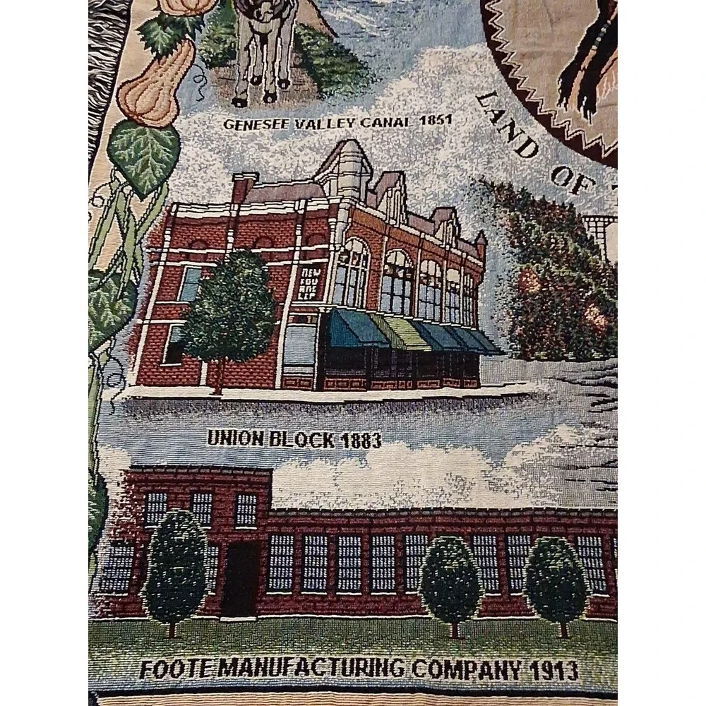 2000 Nunda New York Historical Site Tapestry Throw Blanket 46
